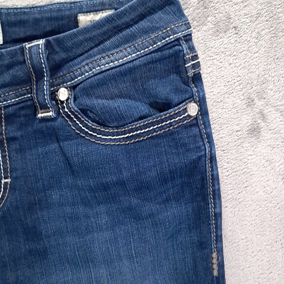 BKE Harper Bootcut Jean Women 33x30.5, Tag 30x31.5 Blue Stretch Thick Stitch - Picture 7 of 15